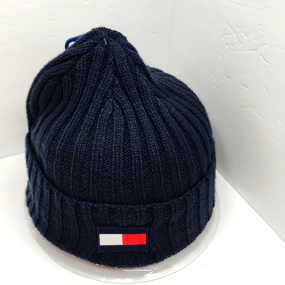 TOMMY HILFIGER HAT BEANIE , NAVY, UNISEX